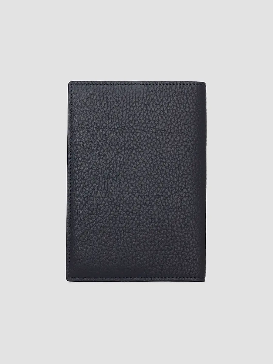 Saint Laurent Tiny Cassandre Passport Case in Grained Leather - Midnight Blue | Thumbnail 3