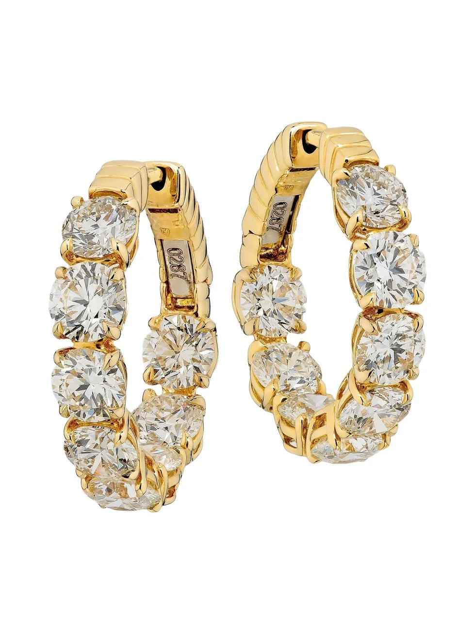 Diamonds at Saks Fifth Avenue Women's 18K Yellow Gold & 6.53 TCW Diamond Huggie Earrings