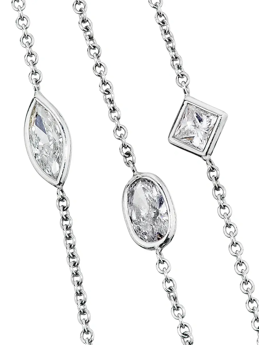 Diamonds at Saks Fifth Avenue Women's 18K White Gold & 17.86 TCW Diamond Layered Station Necklace | Thumbnail 3 Diamonds at Saks Fifth Avenue Women's 18K White Gold & 17.86 TCW Diamond Layered Station Necklace | Thumbnail 3