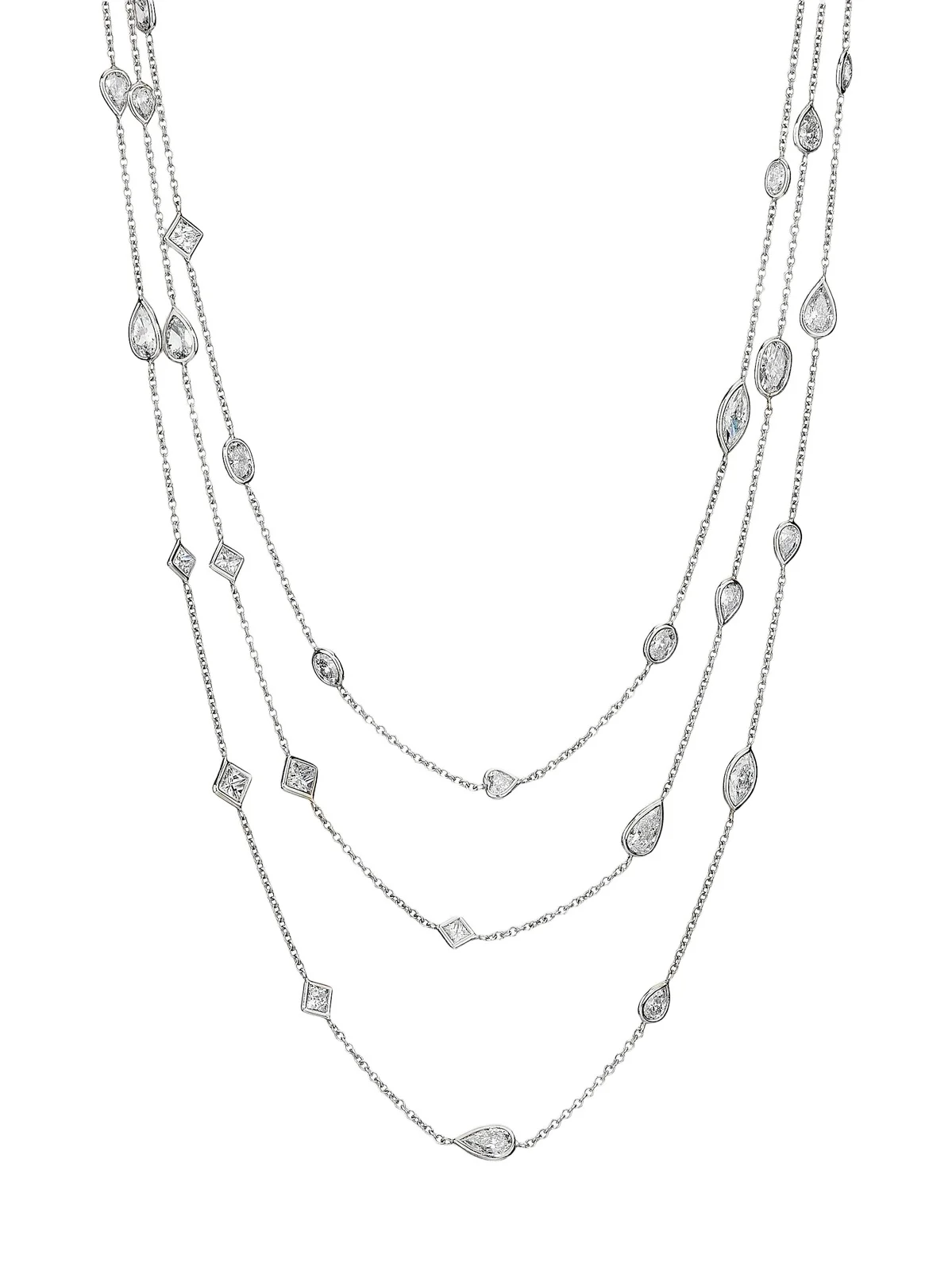 Diamonds at Saks Fifth Avenue Women's 18K White Gold & 17.86 TCW Diamond Layered Station Necklace