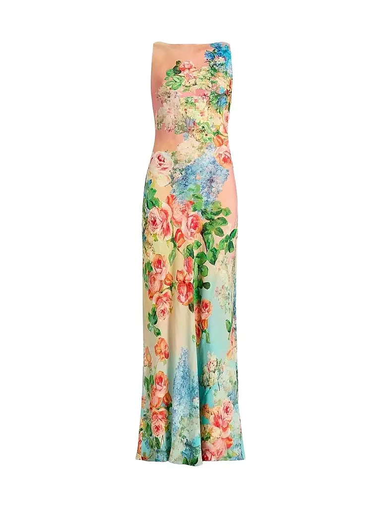 Hemant & Nandita Women's Floral Column Maxi Dress