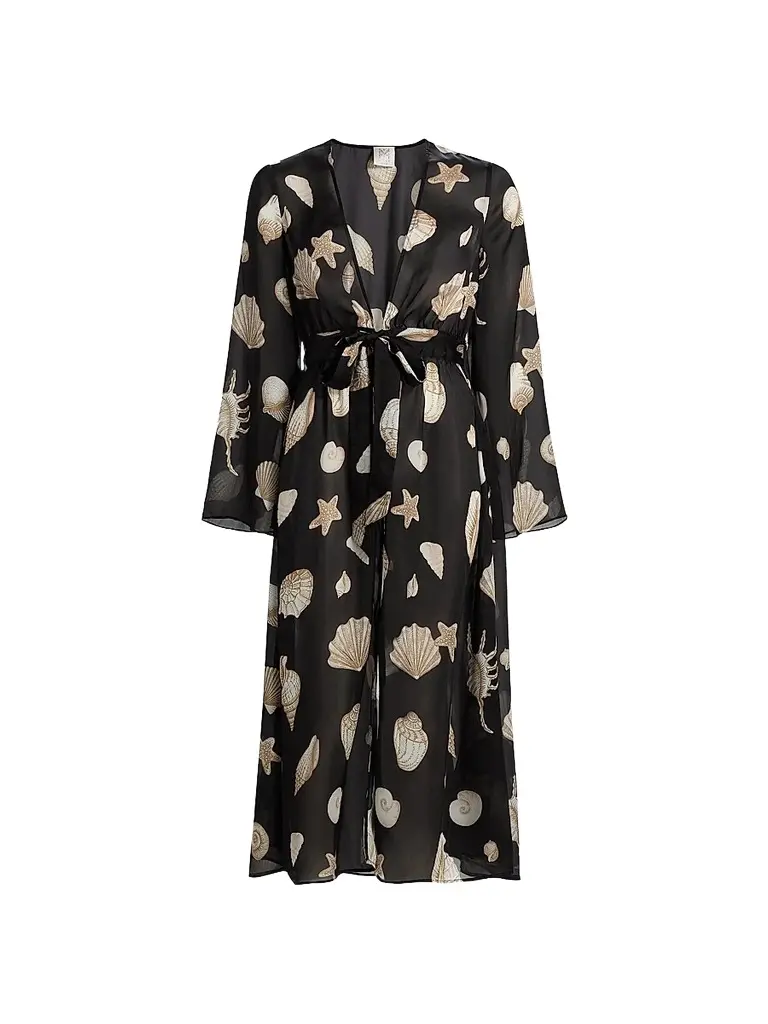 Milly Women's Vince Seashell-Print Cover-Up Midi-Dress