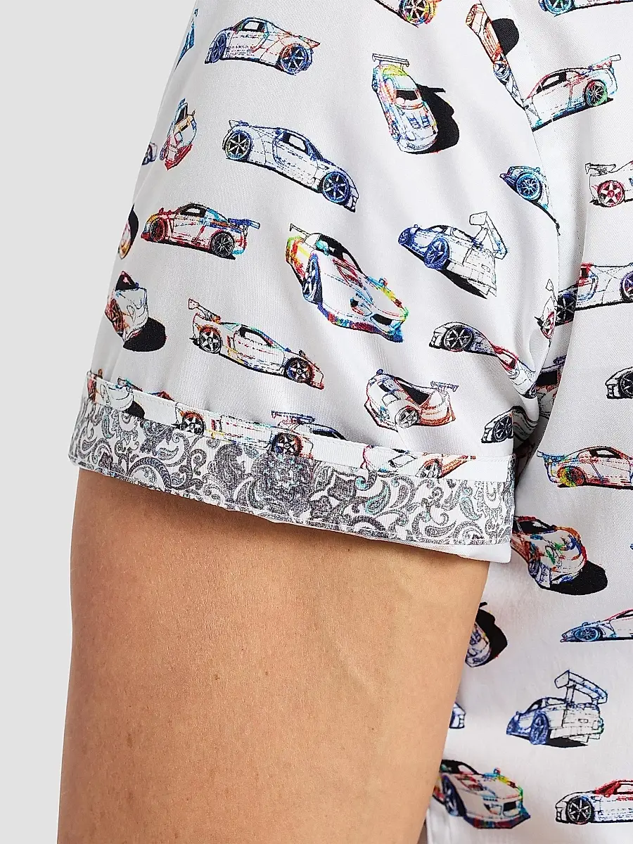 Robert Graham Men's Neon Wheels Printed Short-Sleeve Shirt | Thumbnail 5 Robert Graham Men's Neon Wheels Printed Short-Sleeve Shirt | Thumbnail 5