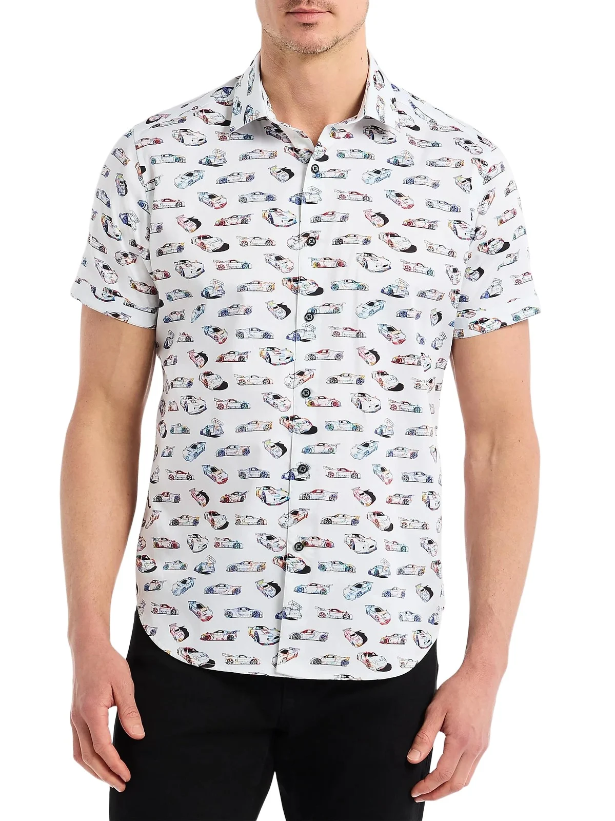 Men's Neon Wheels Printed Short-Sleeve Shirt Men's Neon Wheels Printed Short-Sleeve Shirt