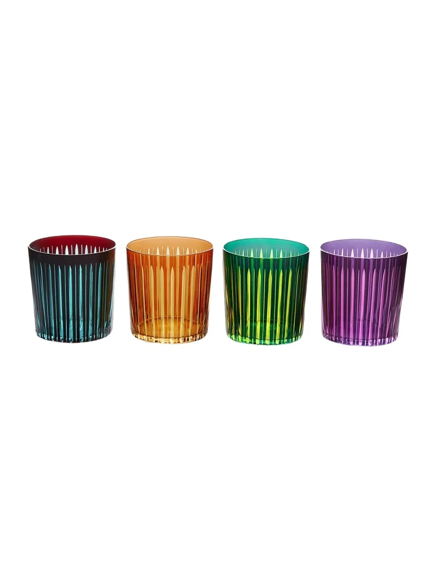 L'Objet Prism 4-Piece Double Old-Fashioned Glass Set