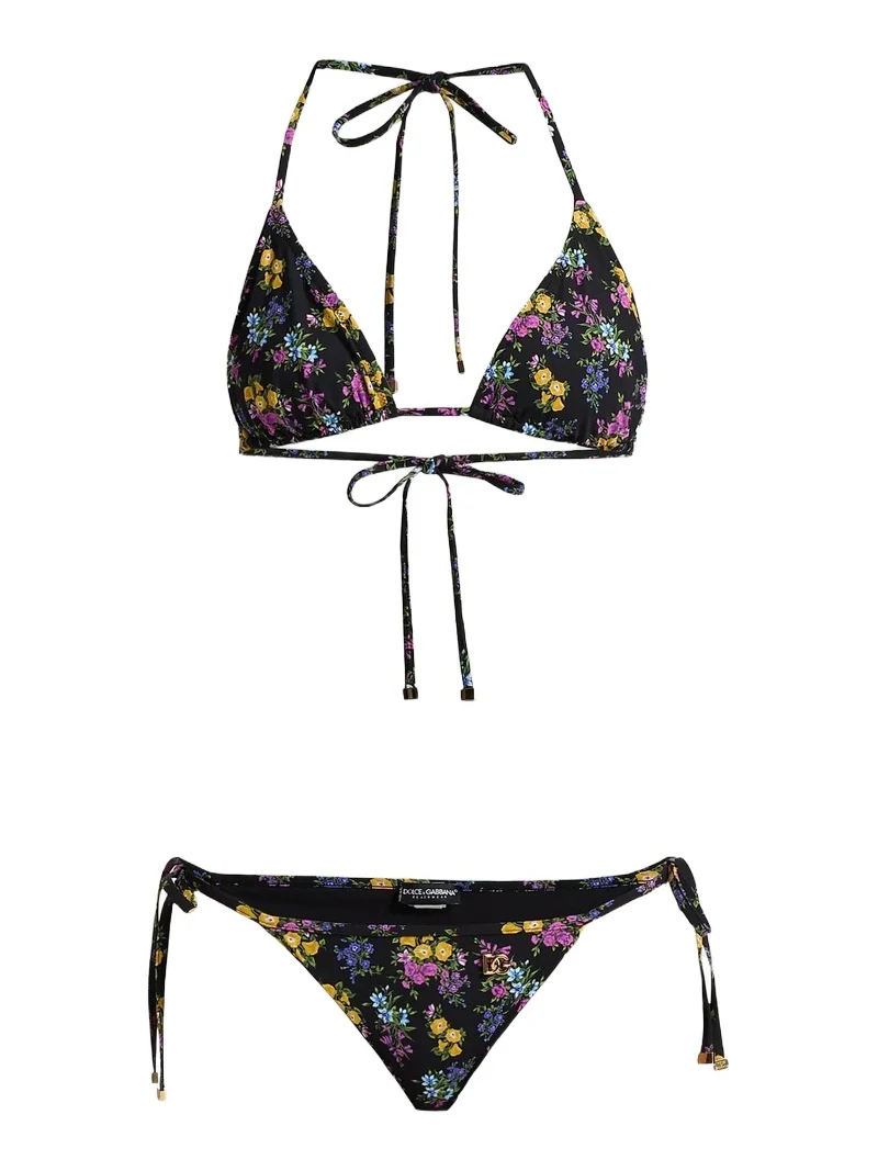 Women's Floral Bouquet Print String Bikini Women's Floral Bouquet Print String Bikini