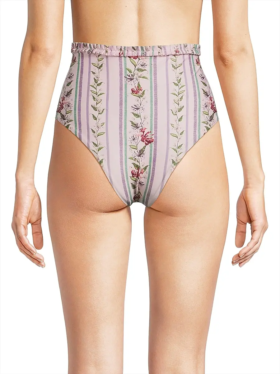 Agua by Agua Bendita Women's Nopal Floral Stripe Bikini Bottom | Thumbnail 5