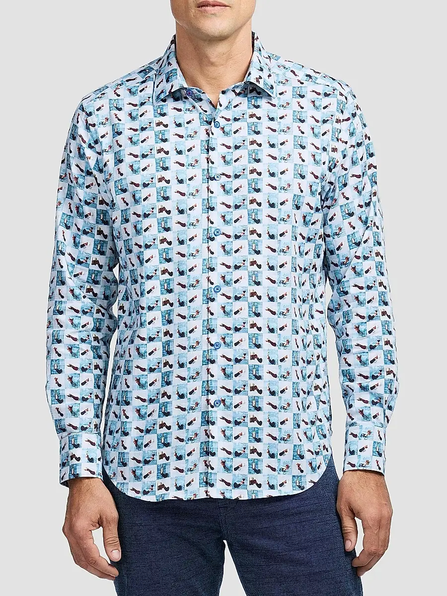 Robert Graham Men's Toasted Checkered Long-Sleeve Button-Front Shirt | Thumbnail 3