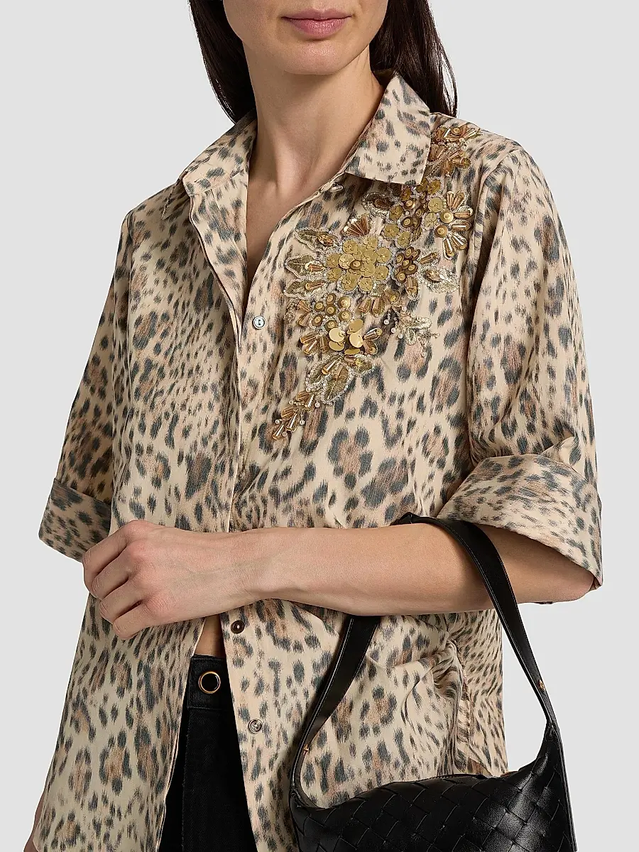 Ungaro Women's Aimee Embroidered Leopard-Print Blouse | Thumbnail 6 Ungaro Women's Aimee Embroidered Leopard-Print Blouse | Thumbnail 6