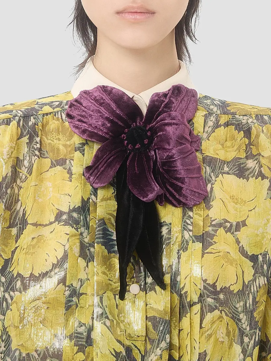 Valentino Women's Lurex Shirt with Après L'hiver Poppies Print | Thumbnail 5