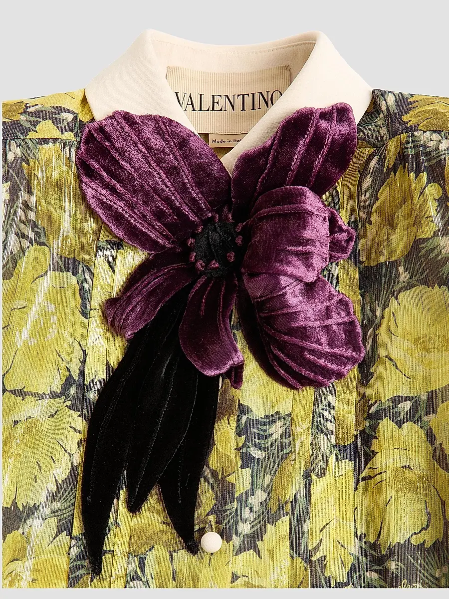 Valentino Women's Lurex Shirt with Après L'hiver Poppies Print | Thumbnail 6