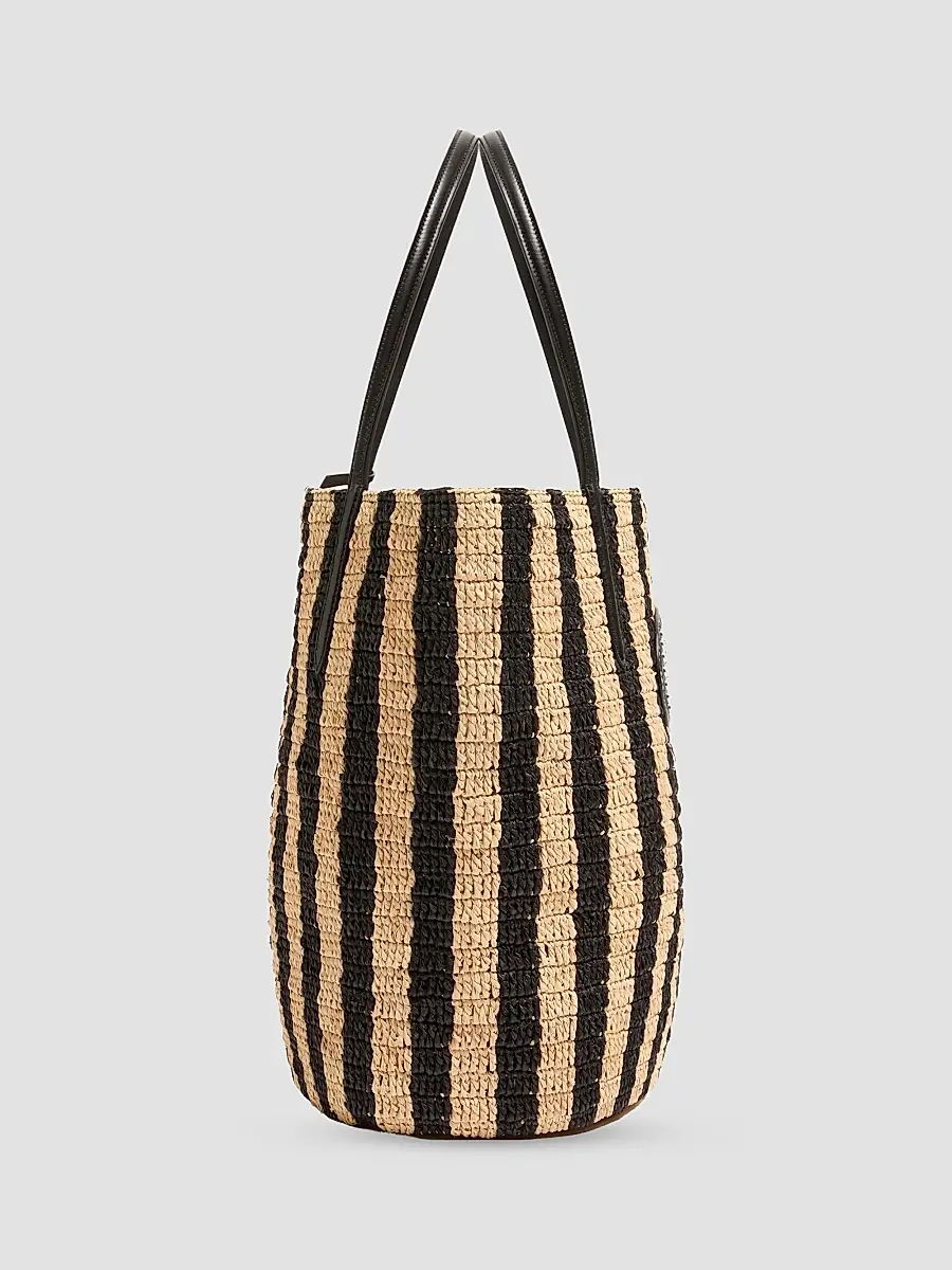 Valentino Women's Striped Raffia Shopping Bag | Thumbnail 5