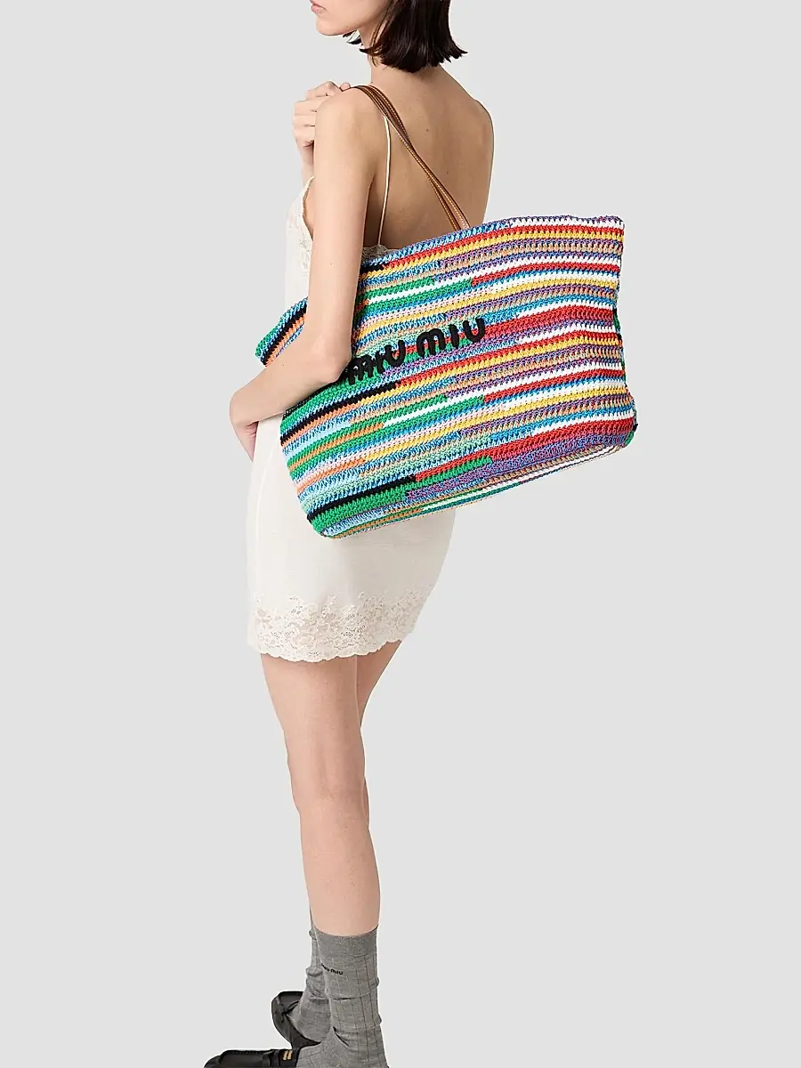 Miu Miu Women's Crochet Tote Bag | Thumbnail 2 Miu Miu Women's Crochet Tote Bag | Thumbnail 2