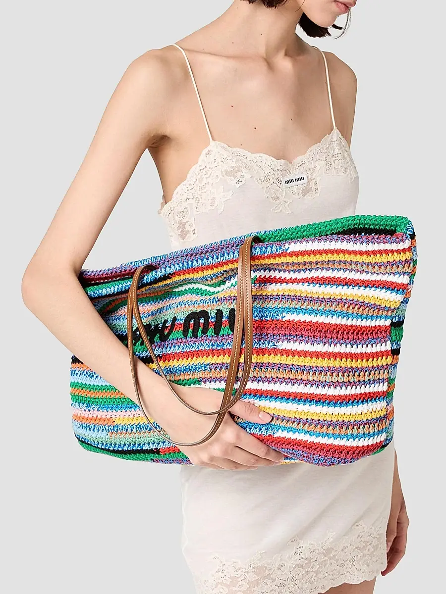 Miu Miu Women's Crochet Tote Bag | Thumbnail 3 Miu Miu Women's Crochet Tote Bag | Thumbnail 3