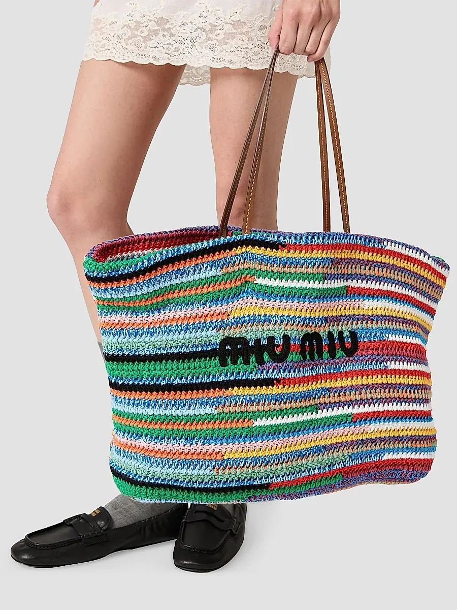 Miu Miu Women's Crochet Tote Bag | Thumbnail 4 Miu Miu Women's Crochet Tote Bag | Thumbnail 4