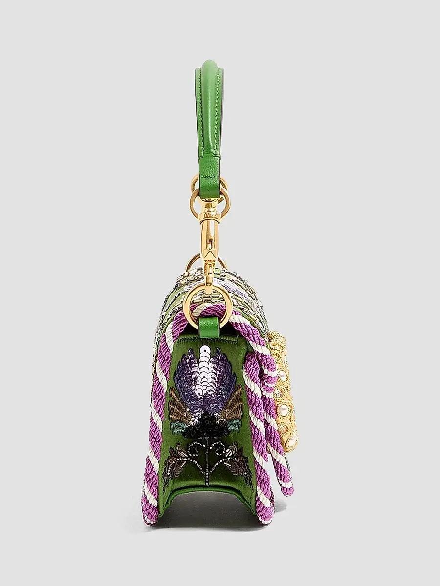 Valentino Women's Locò Small Embroidered Shoulder Bag with Jewel Logo - Multicolor | Thumbnail 3 Valentino Women's Locò Small Embroidered Shoulder Bag with Jewel Logo - Multicolor | Thumbnail 3