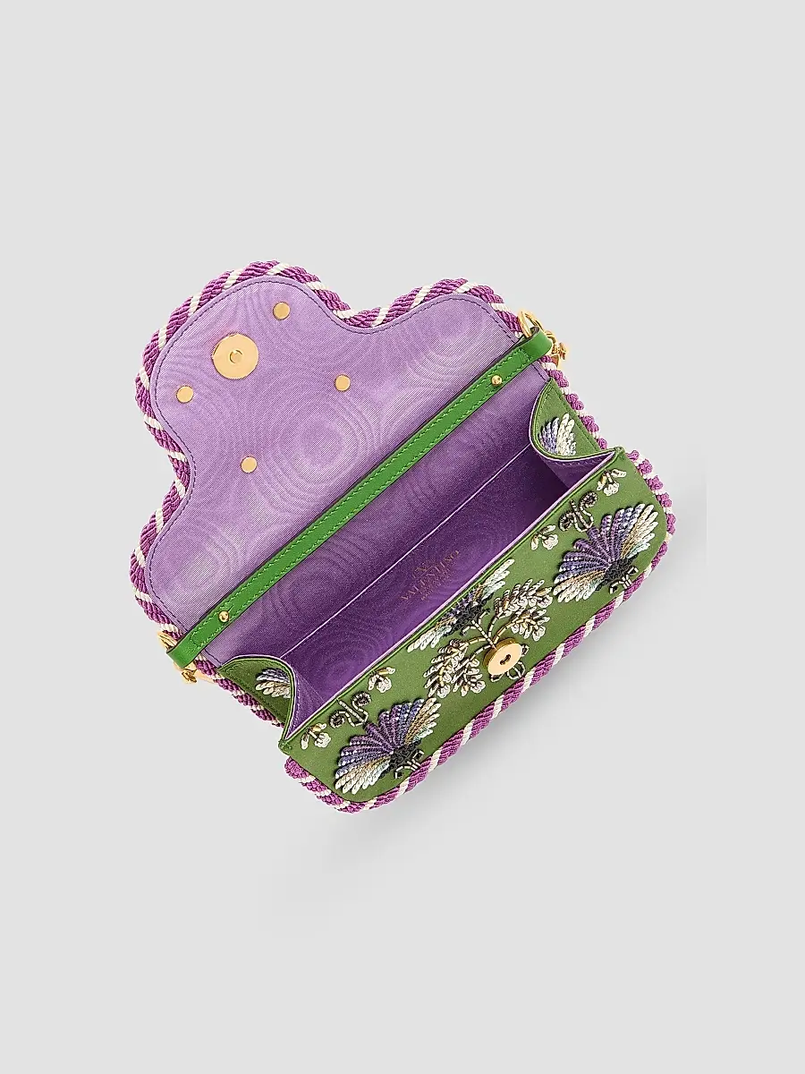 Valentino Women's Locò Small Embroidered Shoulder Bag with Jewel Logo - Multicolor | Thumbnail 5 Valentino Women's Locò Small Embroidered Shoulder Bag with Jewel Logo - Multicolor | Thumbnail 5