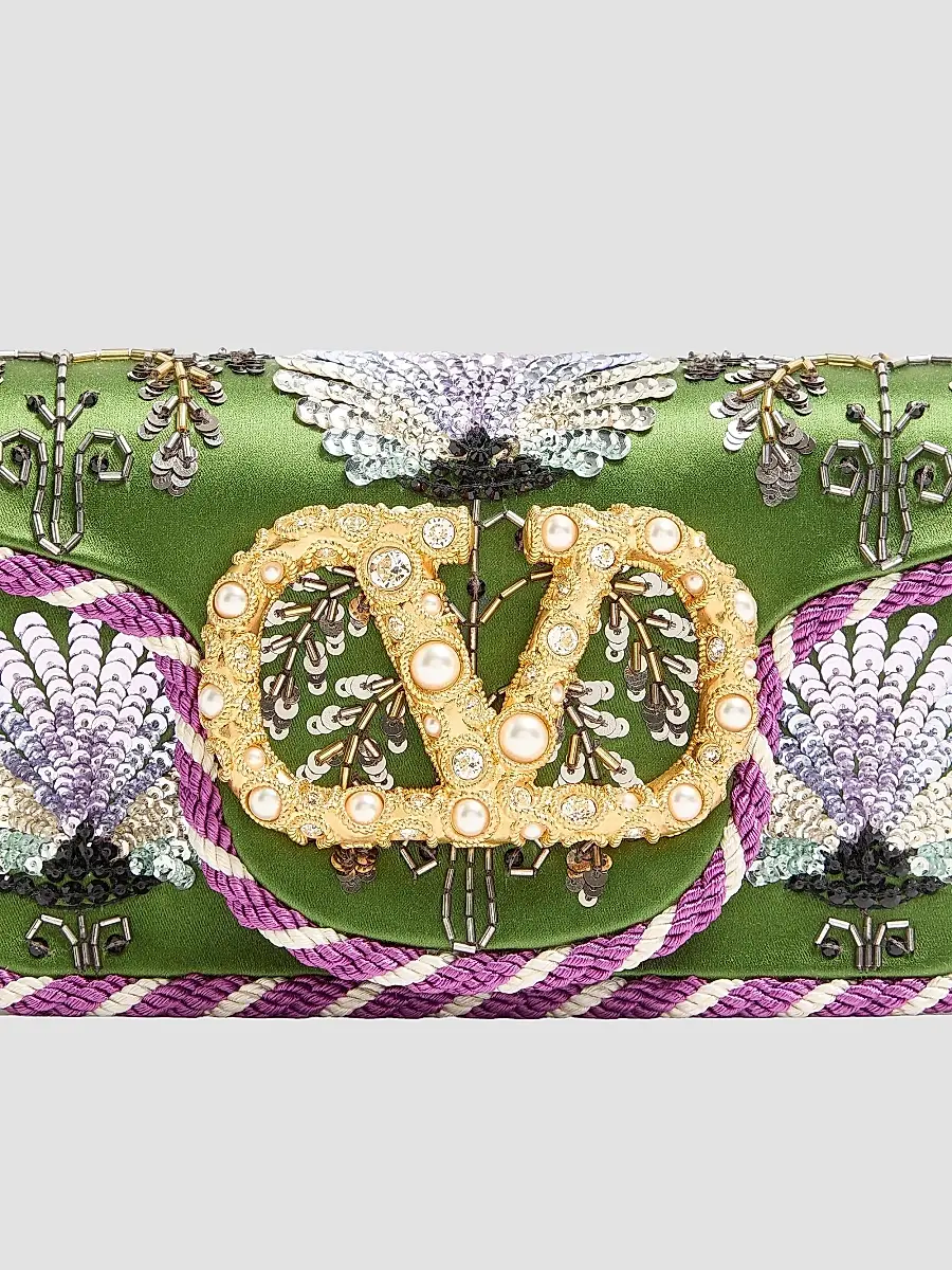 Valentino Women's Locò Small Embroidered Shoulder Bag with Jewel Logo - Multicolor | Thumbnail 6 Valentino Women's Locò Small Embroidered Shoulder Bag with Jewel Logo - Multicolor | Thumbnail 6