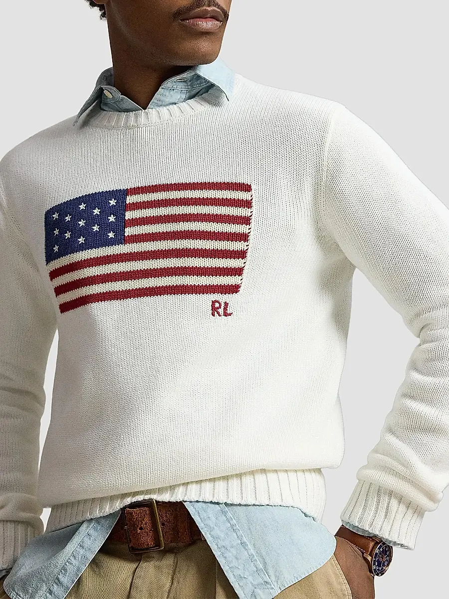 Polo Ralph Lauren Men's The Iconic Flag Cotton Sweater | Thumbnail 5 Polo Ralph Lauren Men's The Iconic Flag Cotton Sweater | Thumbnail 5