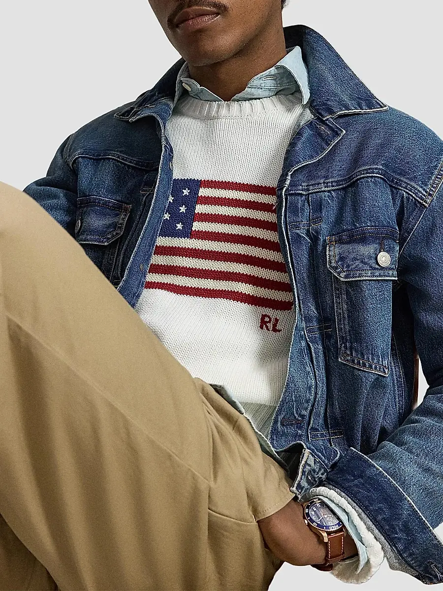 Polo Ralph Lauren Men's The Iconic Flag Cotton Sweater | Thumbnail 6 Polo Ralph Lauren Men's The Iconic Flag Cotton Sweater | Thumbnail 6