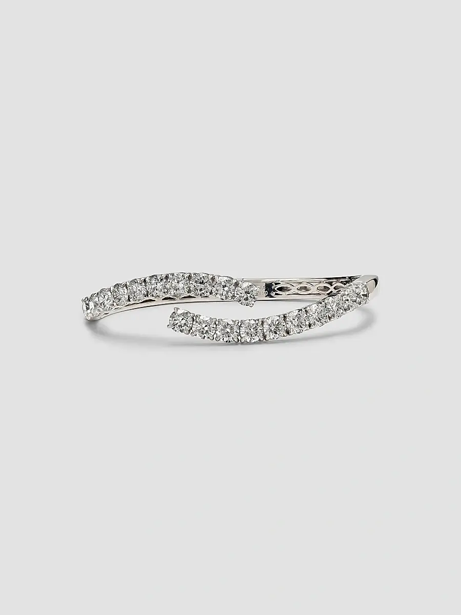Diamonds at Saks Fifth Avenue Women's Platinum & 10.36 TCW Diamond Bypass Bangle | Thumbnail 4