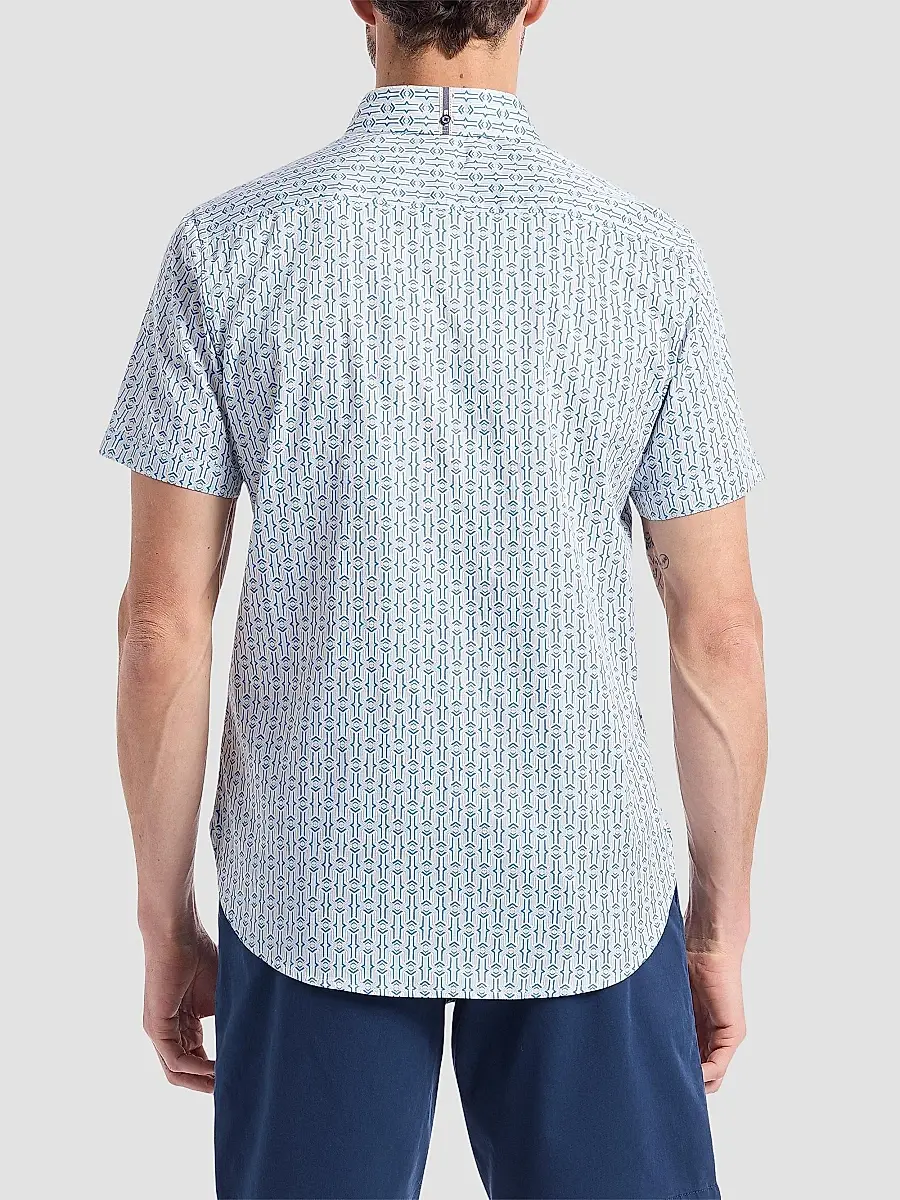 Robert Graham Men's Napier Printed Short-Sleeve Stretch-Cotton Shirt | Thumbnail 5 Robert Graham Men's Napier Printed Short-Sleeve Stretch-Cotton Shirt | Thumbnail 5
