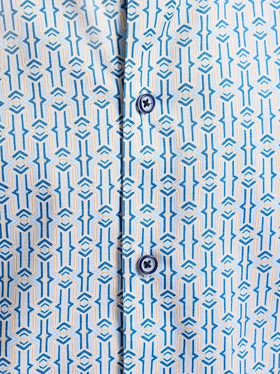 Robert Graham Men's Napier Printed Short-Sleeve Stretch-Cotton Shirt | Thumbnail 8 Robert Graham Men's Napier Printed Short-Sleeve Stretch-Cotton Shirt | Thumbnail 8