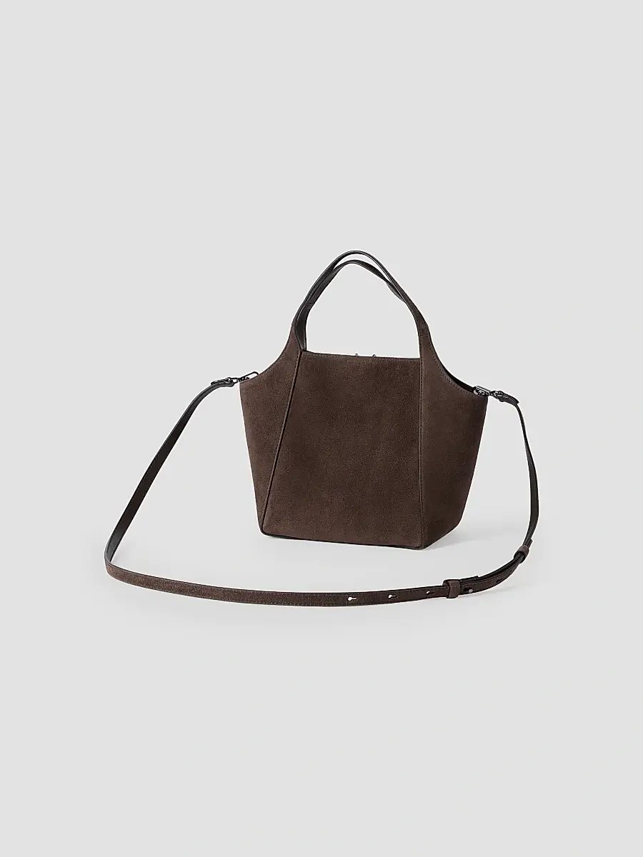 Brunello Cucinelli Women's Sartorial Small Bucket Bag in Suede - Espresso | Thumbnail 3