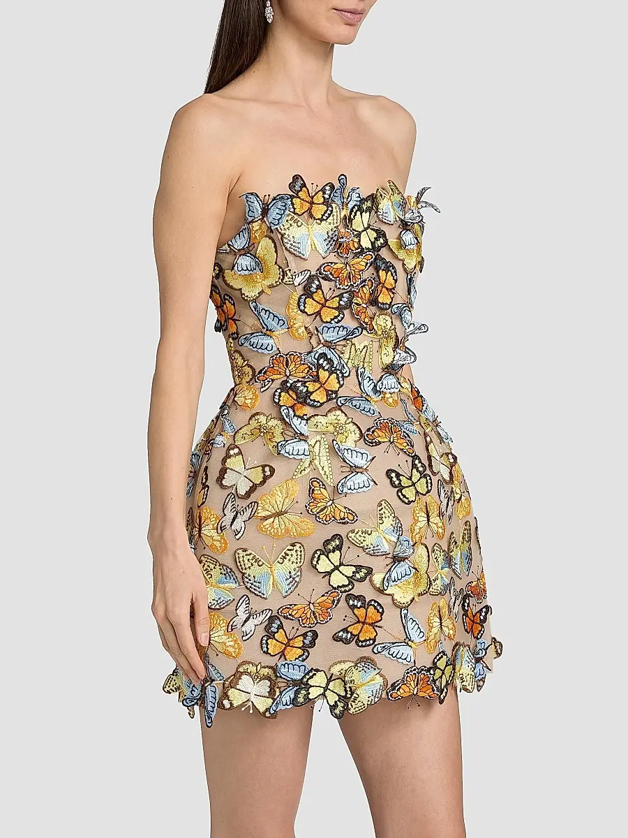 Bronx and Banco Women's Bella 3D Butterfly Maraya Strapless Minidress | Thumbnail 4 Bronx and Banco Women's Bella 3D Butterfly Maraya Strapless Minidress | Thumbnail 4
