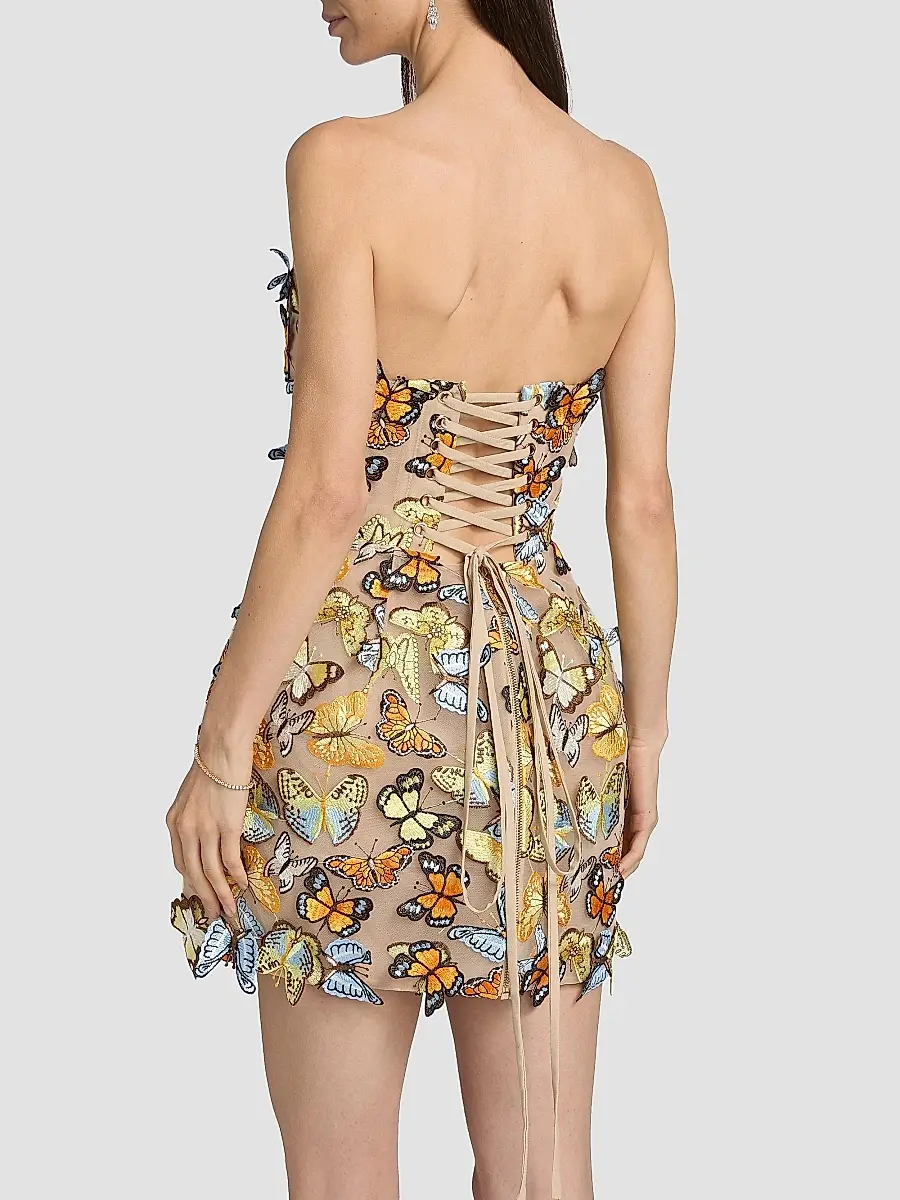 Bronx and Banco Women's Bella 3D Butterfly Maraya Strapless Minidress | Thumbnail 5 Bronx and Banco Women's Bella 3D Butterfly Maraya Strapless Minidress | Thumbnail 5