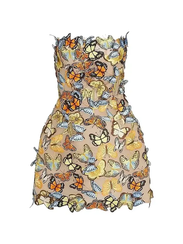 Bronx and Banco Women's Bella 3D Butterfly Maraya Strapless Minidress