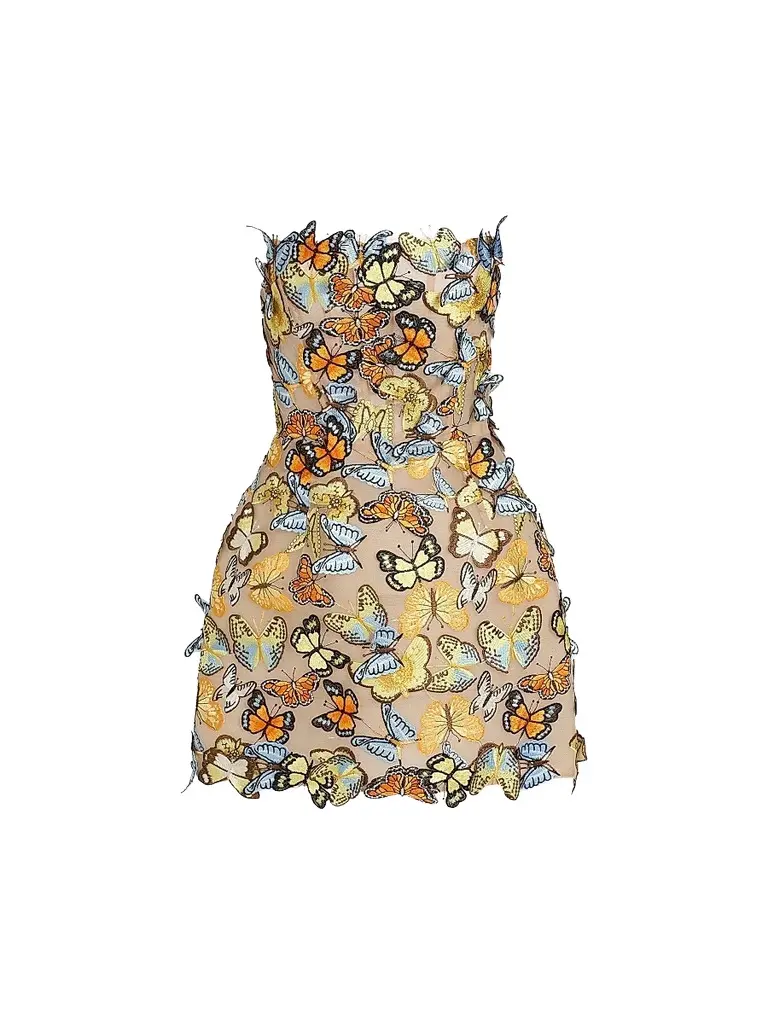 Bronx and Banco Women's Bella 3D Butterfly Maraya Strapless Minidress
