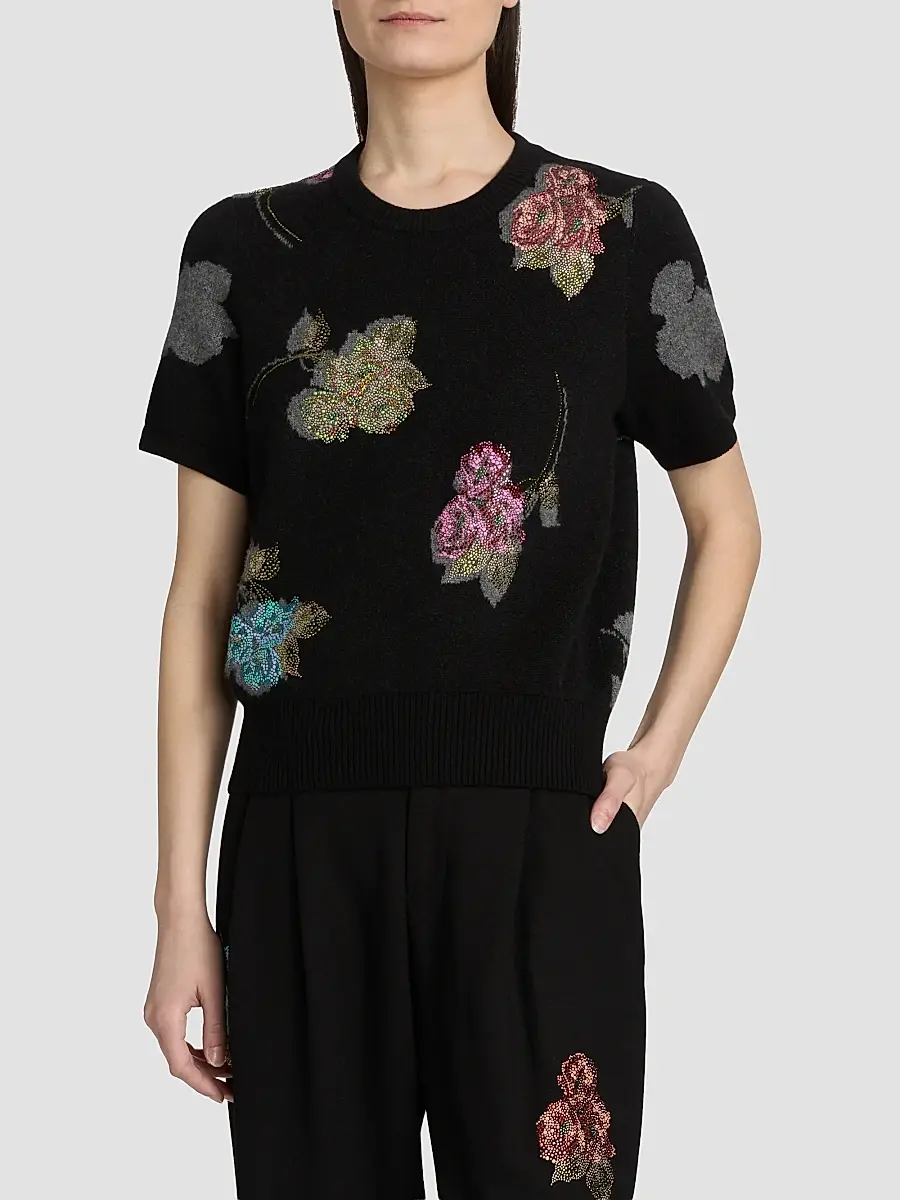 Libertine Women's Primrose Shadows Cashmere Short-Sleeve Sweater | Thumbnail 3