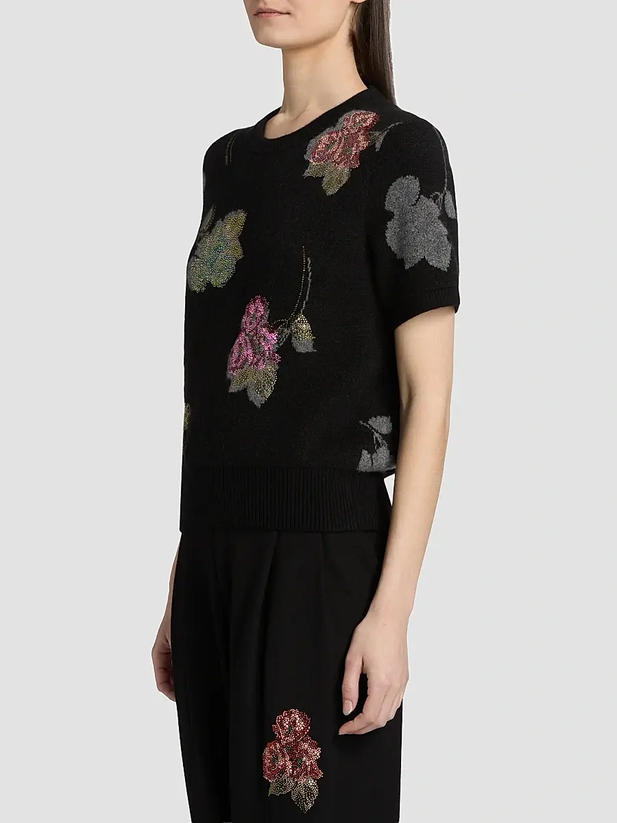 Libertine Women's Primrose Shadows Cashmere Short-Sleeve Sweater | Thumbnail 4