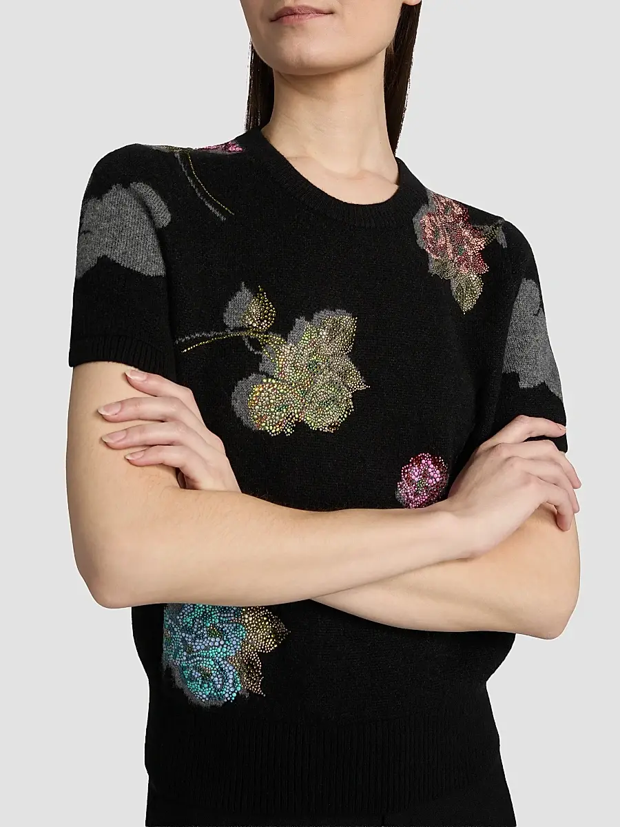 Libertine Women's Primrose Shadows Cashmere Short-Sleeve Sweater | Thumbnail 6