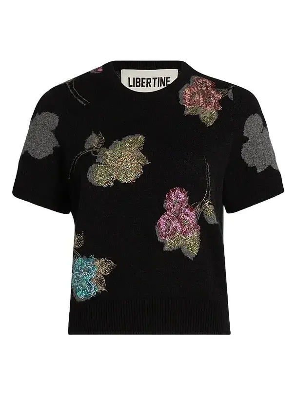 Women's Primrose Shadows Cashmere Short-Sleeve Sweater Women's Primrose Shadows Cashmere Short-Sleeve Sweater