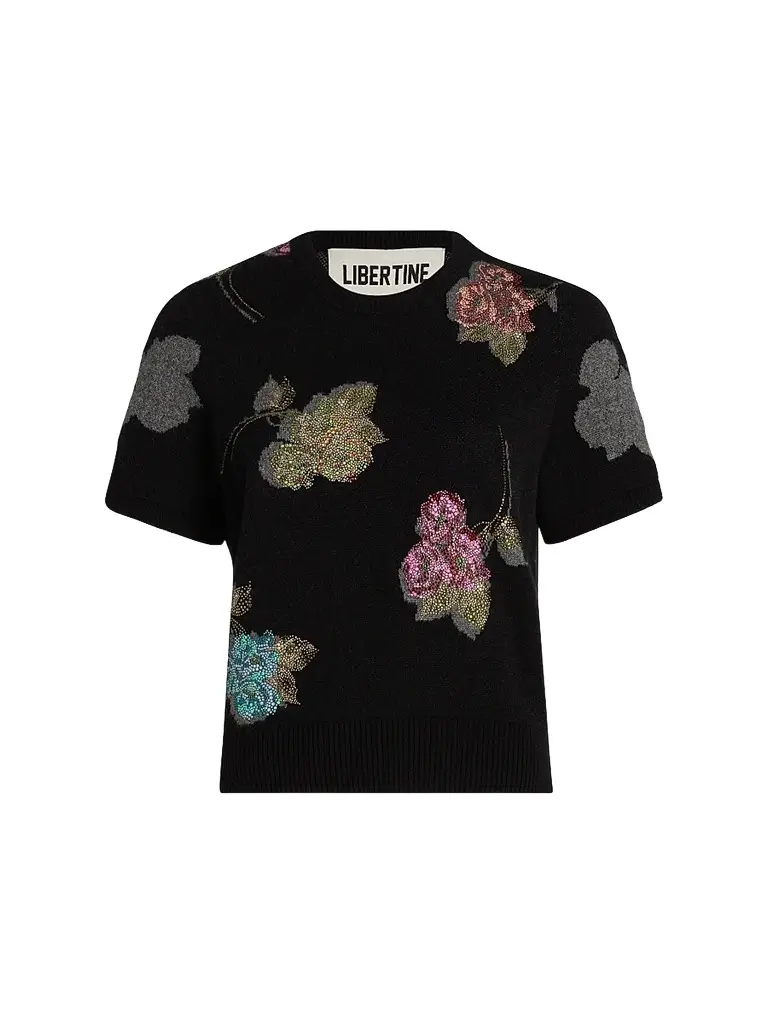 Libertine Women's Primrose Shadows Cashmere Short-Sleeve Sweater