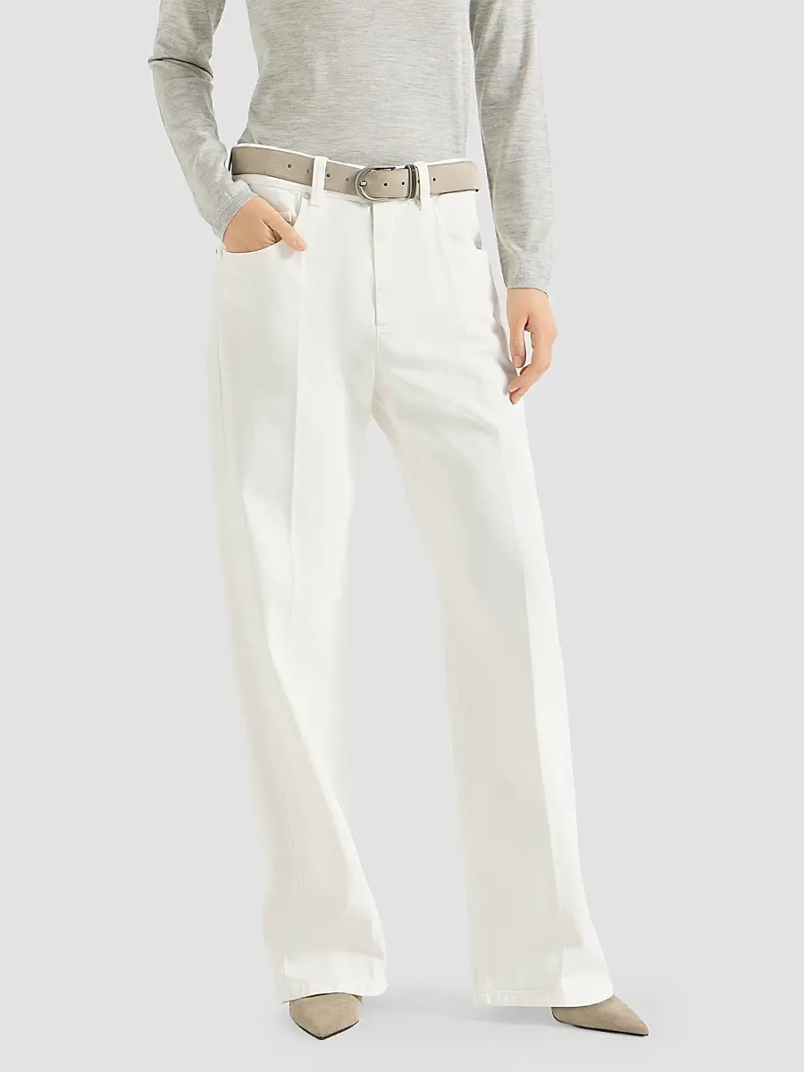 Brunello Cucinelli Women's Dyed Denim Contemporary Loose Jeans | Thumbnail 3 Brunello Cucinelli Women's Dyed Denim Contemporary Loose Jeans | Thumbnail 3
