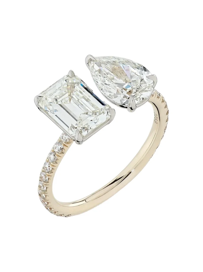 Diamonds at Saks Fifth Avenue Women's 18K Yellow Gold, Platinum & 3.82 TCW Diamond Toi Et Moi Ring