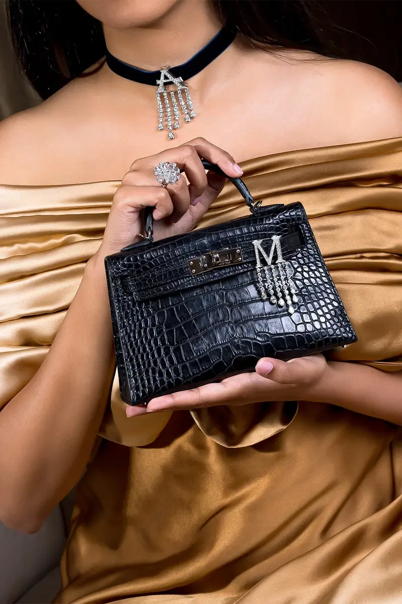Ashna Mehta Diamond Waterfall Initial Bag Charm - M | Thumbnail 4 Ashna Mehta Diamond Waterfall Initial Bag Charm - M | Thumbnail 4
