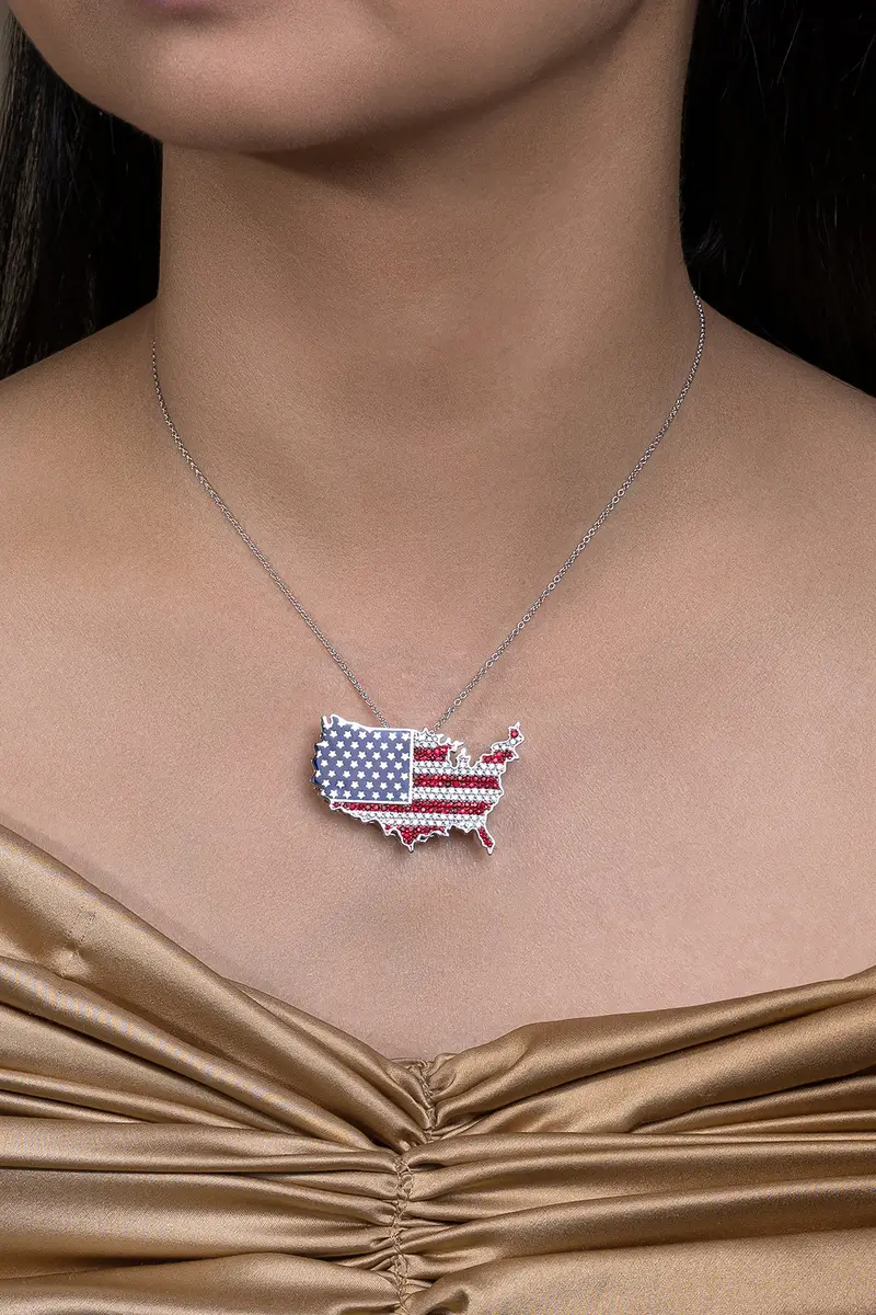 Ashna Mehta Ruby Diamond USA Flag Bag Charm | Thumbnail 2 Ashna Mehta Ruby Diamond USA Flag Bag Charm | Thumbnail 2