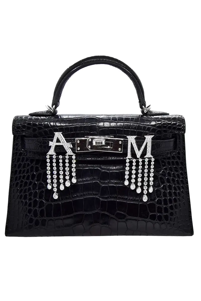 Ashna Mehta Diamond Waterfall Initial Bag Charm - A | Thumbnail 4