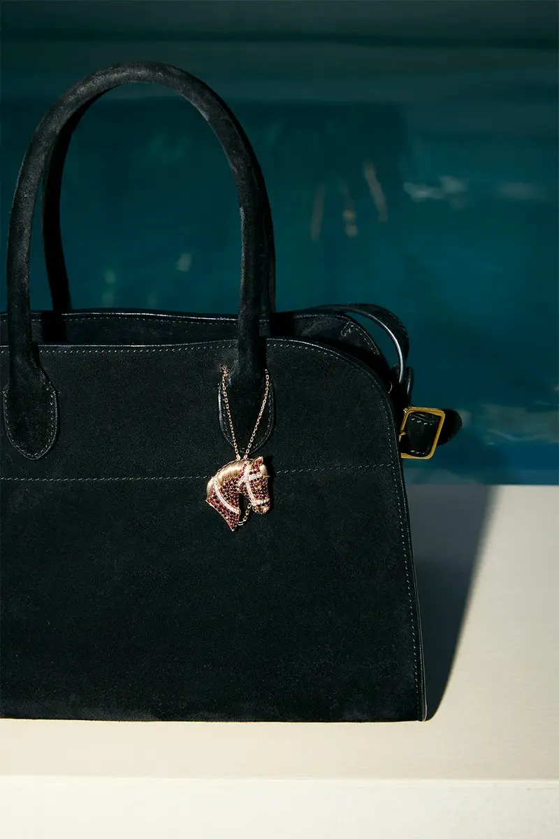 Ashna Mehta Garnet Diamond Horse Bag Charm | Thumbnail 2