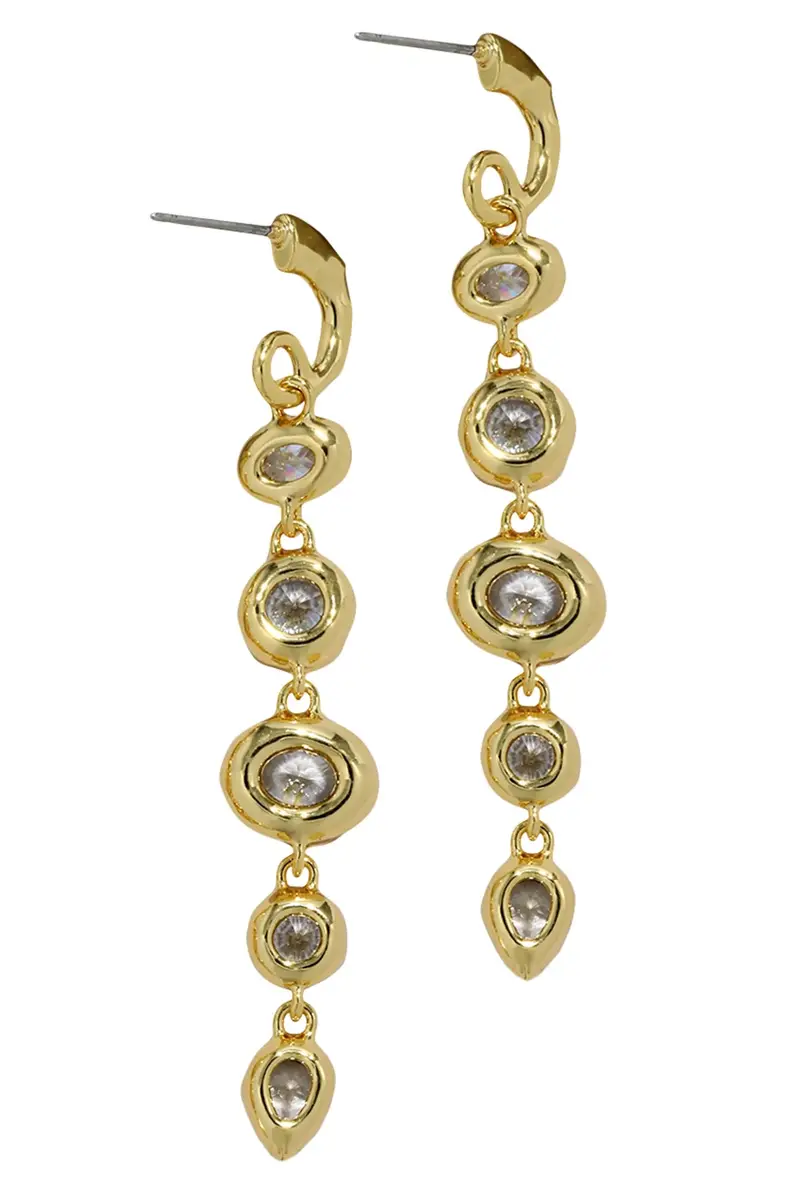 ALEXIS BITTAR Cubic Zirconia Asterales Linked Hoop Drop Earrings | Thumbnail 3 ALEXIS BITTAR Cubic Zirconia Asterales Linked Hoop Drop Earrings | Thumbnail 3