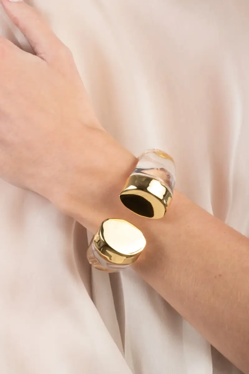 ALEXIS BITTAR Lucite Slice Capped Hinge Bracelet | Thumbnail 2 ALEXIS BITTAR Lucite Slice Capped Hinge Bracelet | Thumbnail 2