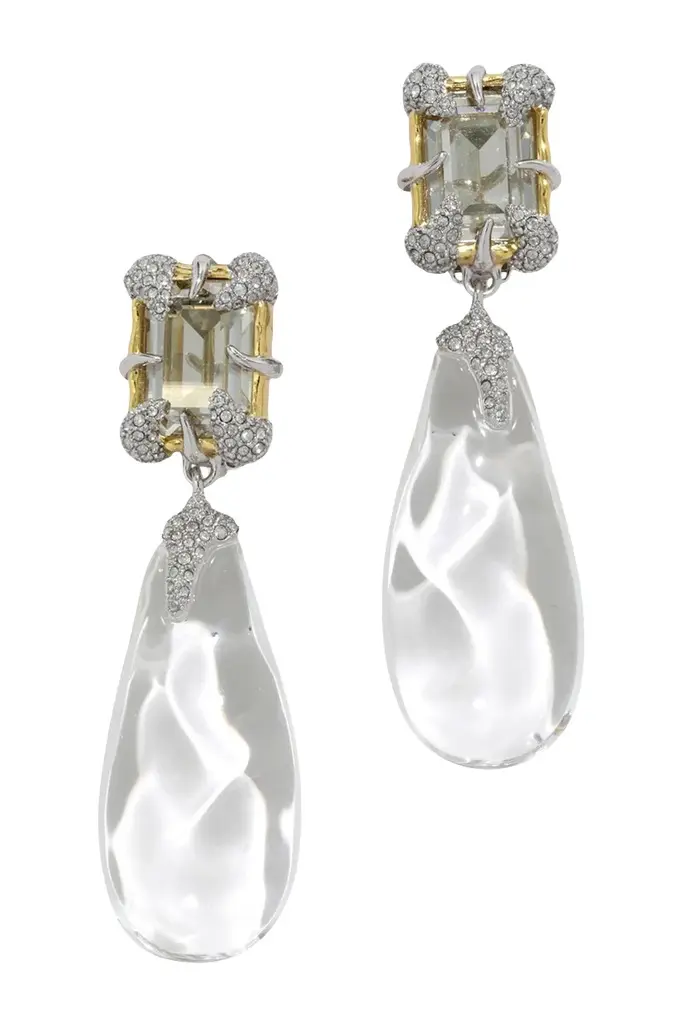 ALEXIS BITTAR Crystal Silverlake Lucite Teardrop Earrings