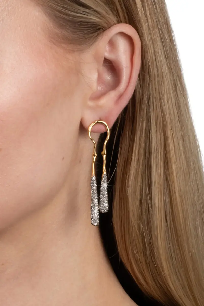 ALEXIS BITTAR Crystal Solanales Coiled Tear Drop Earrings | Thumbnail 2