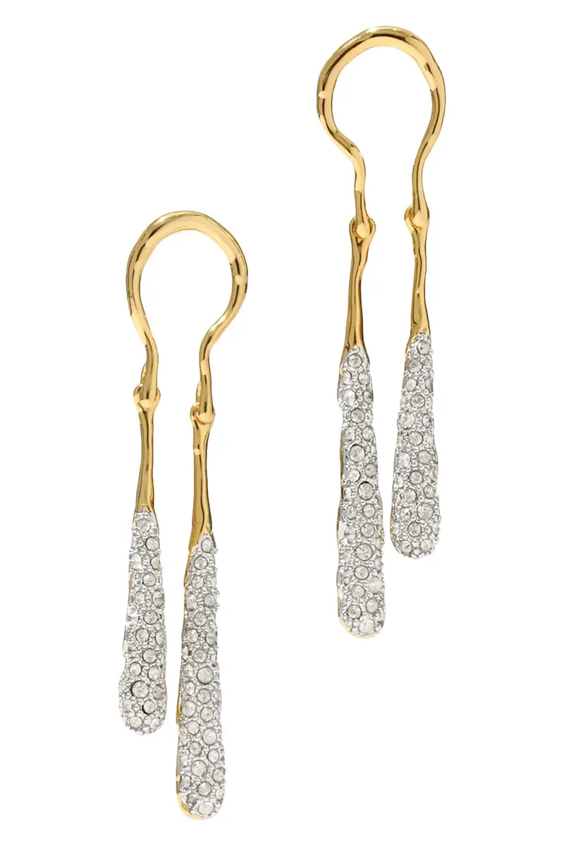 ALEXIS BITTAR Crystal Solanales Coiled Tear Drop Earrings