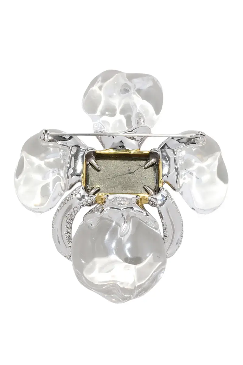 ALEXIS BITTAR Crystal Silverlake Lucite Flower Pin | Thumbnail 3 ALEXIS BITTAR Crystal Silverlake Lucite Flower Pin | Thumbnail 3