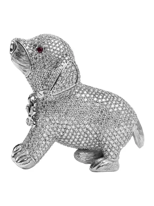 Diamond Dog Bag Charm